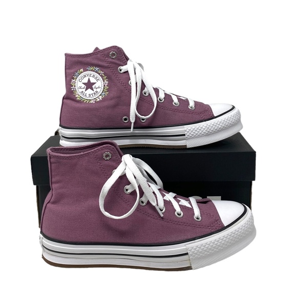Converse Ctas Lift Platform Sneaker Skate Women Casual Violet Canvas A04753C-WVF - Picture 2 of 10